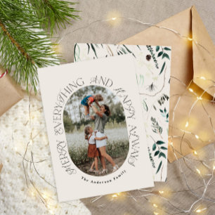 Modern arch-elegant, typohtaphy botaniskt julkort