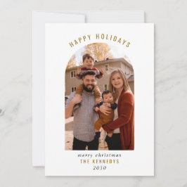 Modern Arch-familjens foto Glad helg jul Julkort