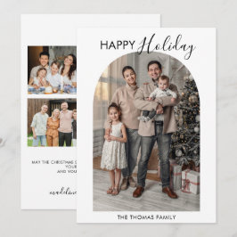 Modern Arch Family Photo Collage Helgdag Card Inbjudningar