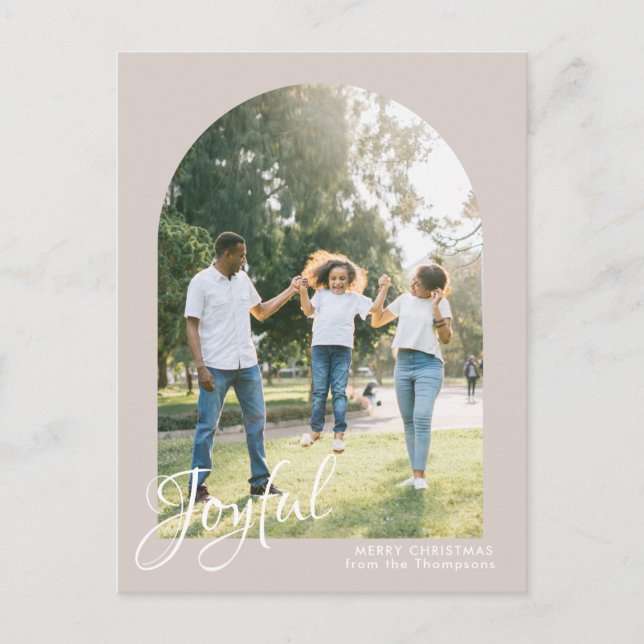 Modern  Arch Glatta God jul Helg Vykort (Framsida)