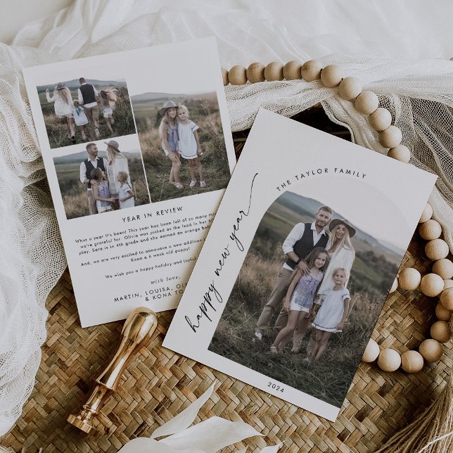 Modern Arch Gott nytt år Photo Year in Review Ho Julkort (Skapare uppladdad)