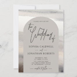 Modern Arch Handskriftlig skript Earth Tones Bröll Inbjudningar