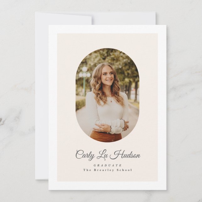 Modern Arch High School Photo Graduate Meddelande (Framsida)