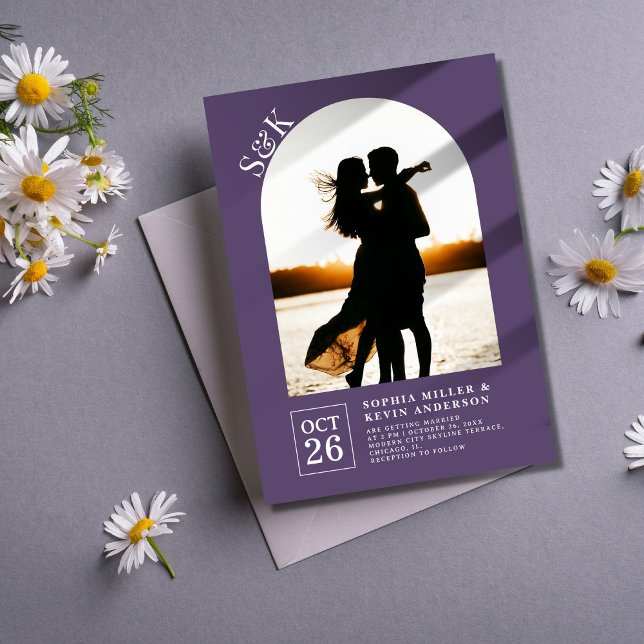 Modern Arch I Photo I Mulled Vin I Bröllop Inbjudningar (Skapare uppladdad)