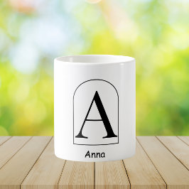 Modern Arch Initial Monogram Coffee Mug Kaffemugg