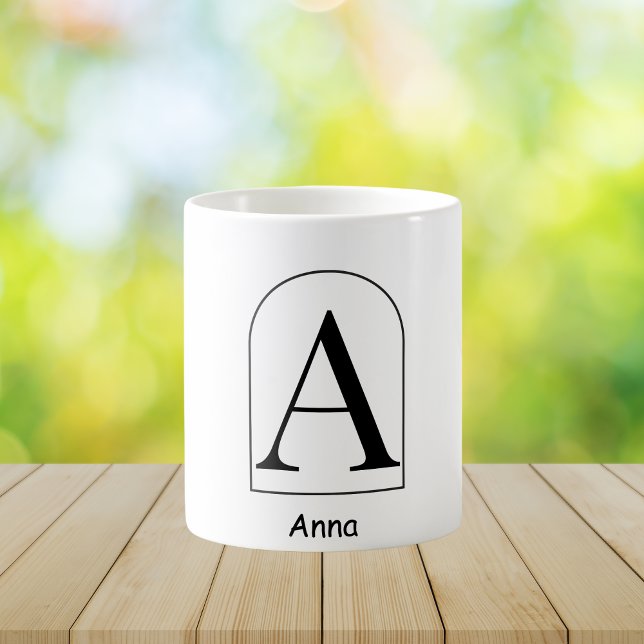 Modern Arch Initial Monogram Coffee Mug Kaffemugg (Skapare uppladdad)