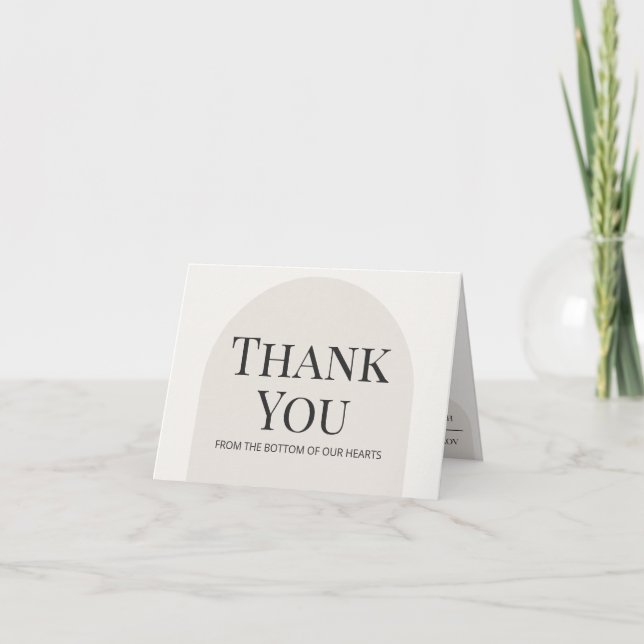 Modern Arch Jewish Wedding Thank You Card Template Tack Kort (Framsida)