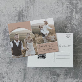 Modern Arch | Lax QR-kod 2 Fotospara datum Inbjudan Vykort