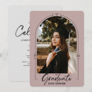 Modern Arch Lila Studenten Announation & Inbjudningar