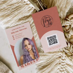 Modern arch makup boho-logotyp för fotoqr-kod visitkort