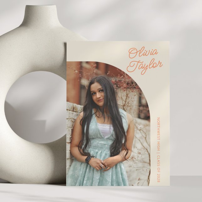 Modern Arch Minimalist Orange Photo Studenten Meddelande (Skapare uppladdad)