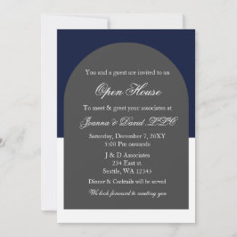 Modern Arch Navy Business Corporate Party Inbjudningar