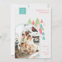 Modern Arch och färgfullt fotopatkort i Träd