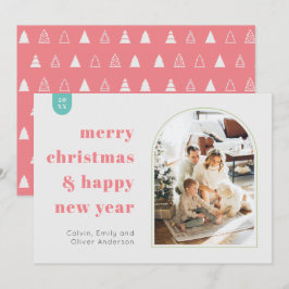 Modern Arch och minimalistiskt julkort för foto Inbjudningar