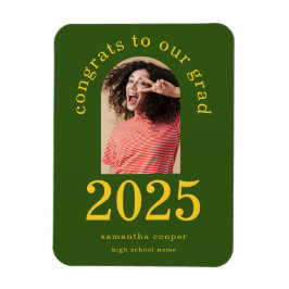 Modern Arch Photo 2024 Grad Grönt-meddelande Magnet