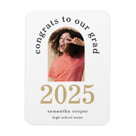 Modern Arch Photo 2024 Grad White Note Magnet