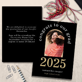 Modern Arch Photo 2025 Grad Black Notice Meddelande