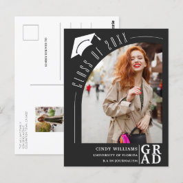 Modern Arch Photo Black Studenten-meddelande Vykort