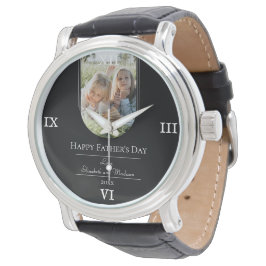 Modern Arch Photo Fars dag | Svart Armbandsur