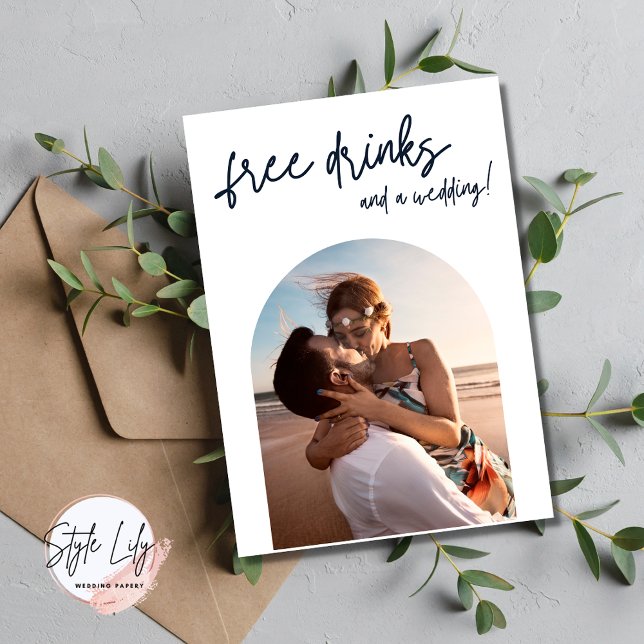 Modern Arch Photo Free Drinks Spara datumet Meddelande (Skapare uppladdad)