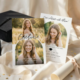 Modern Arch Photo Graduation Party Invitation Inbjudningar