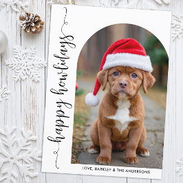 Modern Arch Photo jul Lycklig Howlidays Hund Julkort