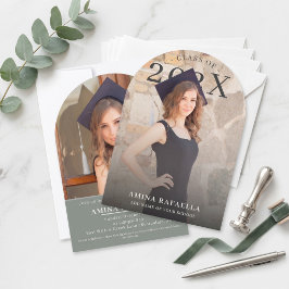 Modern Arch Photo Minimalist Graduation | PhotoPop Inbjudningar