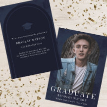 Modern Arch Photo Navy Blue Boy's Studenten