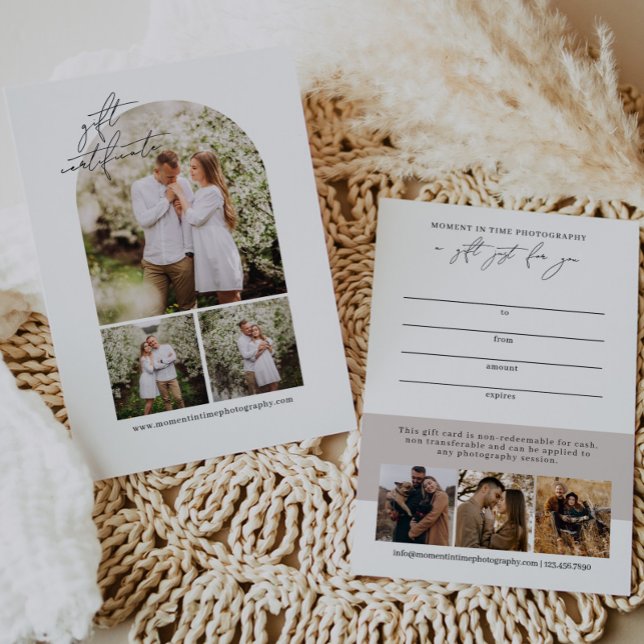 Modern Arch Photo Photography Gift Certificate (Skapare uppladdad)