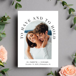 Modern Arch Photo QR-kod allt på en Bröllop Inbjudningar