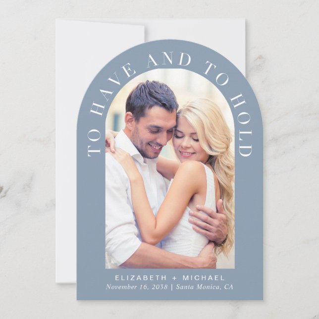 Modern Arch Photo QR-kod allt på en Bröllop Inbjudningar (Framsida)