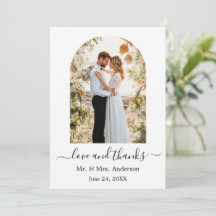 Modern Arch Photo Ram Kärlek och Tack Bröllop