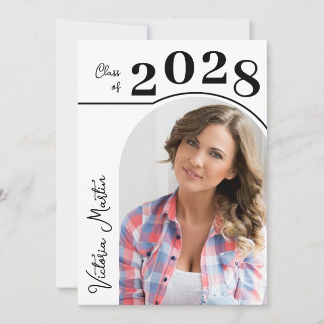 Modern Arch Photo Studenten Inbjudningar (Framsida)