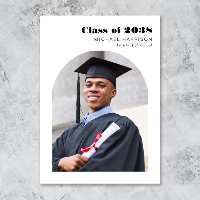 Modern Arch Photo Studenten Meddelande (Modern Arch Photo Graduation Announcement)