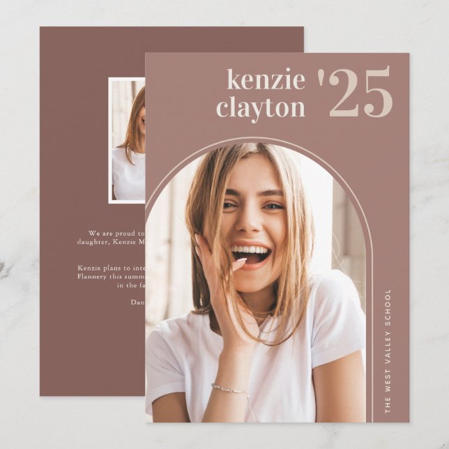 Modern Arch Photo Studenten-meddelande Meddelande (Fram/baksida)