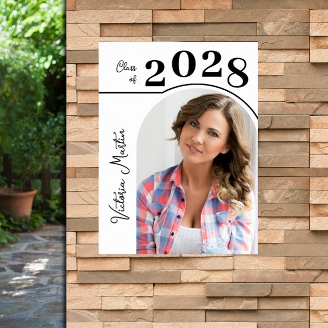 Modern Arch Photo Studentfest Poster (Modern arch photo graduation party poster - PRINTED and/or INSTANT DOWNLOAD)