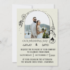 Modern Arch Photo Wedding Invitation Inbjudningar