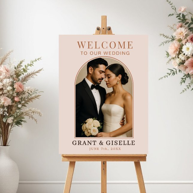 Modern Arch Photo Wedding Welcome Sign  Poster (Skapare uppladdad)