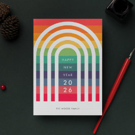 Modern Arch Rainbow - nytt år Julkort