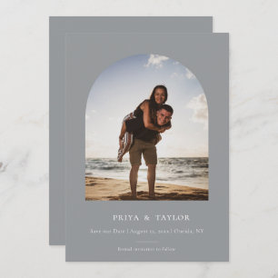 Modern Arch Ram - platt spara datumfoto-kortet Spara Datumet