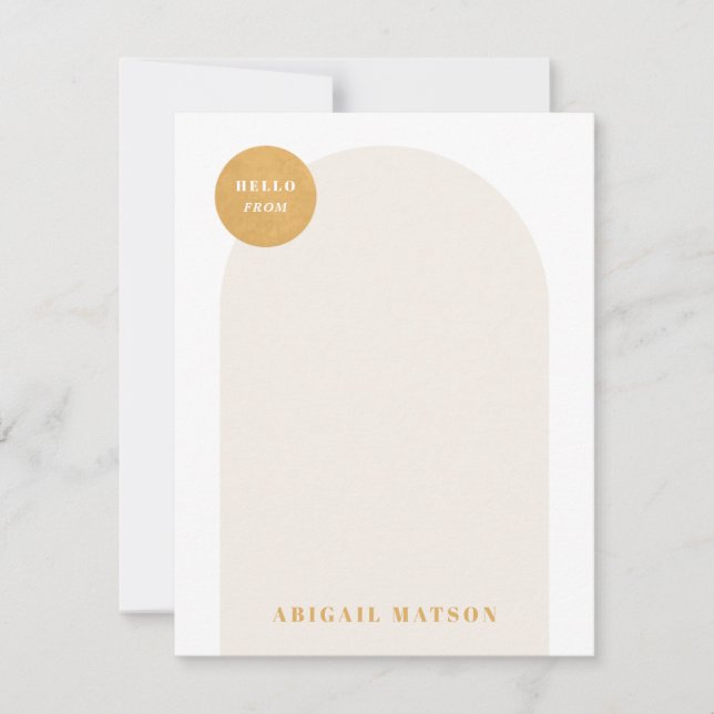 Modern Arch Ram Stationery Note Card - Gult (Framsida)