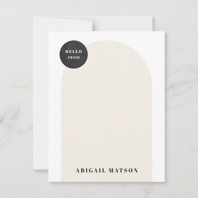 Modern Arch Ram Stationery Note Card - svart (Framsida)
