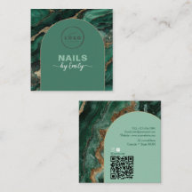 Modern Arch Smaragdgrön och Guld Qr Code Marmor 