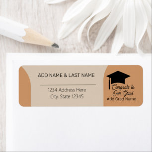Modern Arch Terracotta Grad Shoutout Returadress Etikett