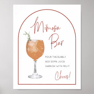 Modern Arch Terracotta Mimosa Pub-tecken Poster