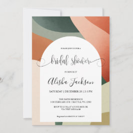 Modern Arch Terracotta & Sage Möhippa Inbjudningar