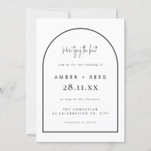 Modern Arch Tying Knot Bröllop Black & White
