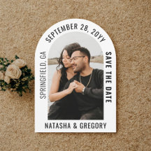 Modern Arch Typography Photo Save Date