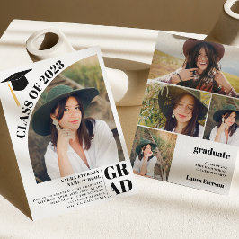 Modern arch vit 5 foton studenten inbjudningar