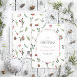 Modern Arch Warm Red Winter God jul Holida Julkort<br><div class="desc">Vilket bättre sätt att sprida helgdag gladare än med vårt Modern Arch Warm Red Winter God jul Helgdag Card? Det här vackra kortet har ett modernt vintergrönt mönster i gräs och festliga röda bär, bakom det pillformade indraget med dina semesterhälsningar. "Merry" i ord är elegant skrivet i ett skrivteckensnitt och...</div>